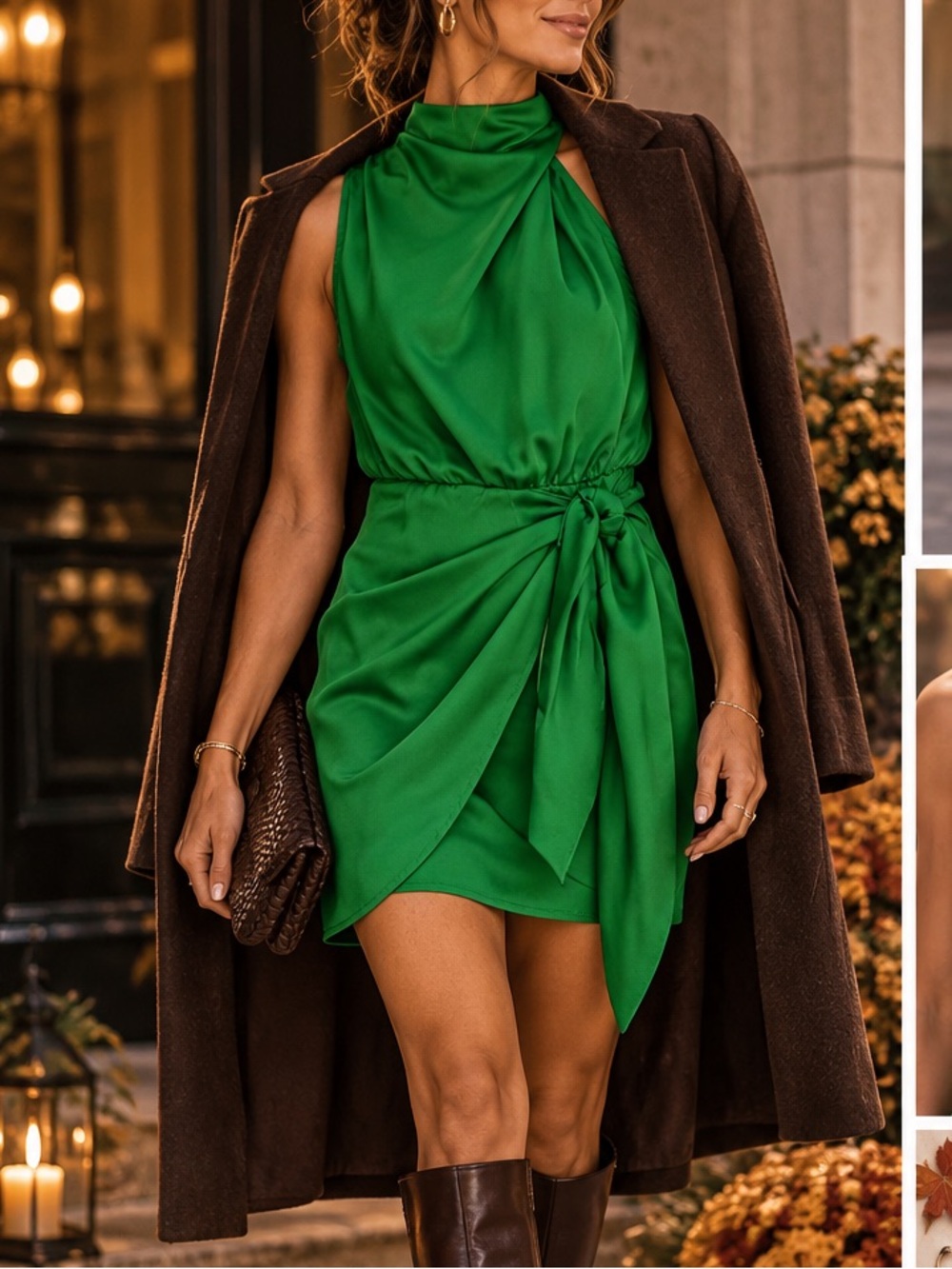HALLOWEEN HOCO Party wedding Sleeveless Mock Neck Tie Waist Cocktail Dress XL